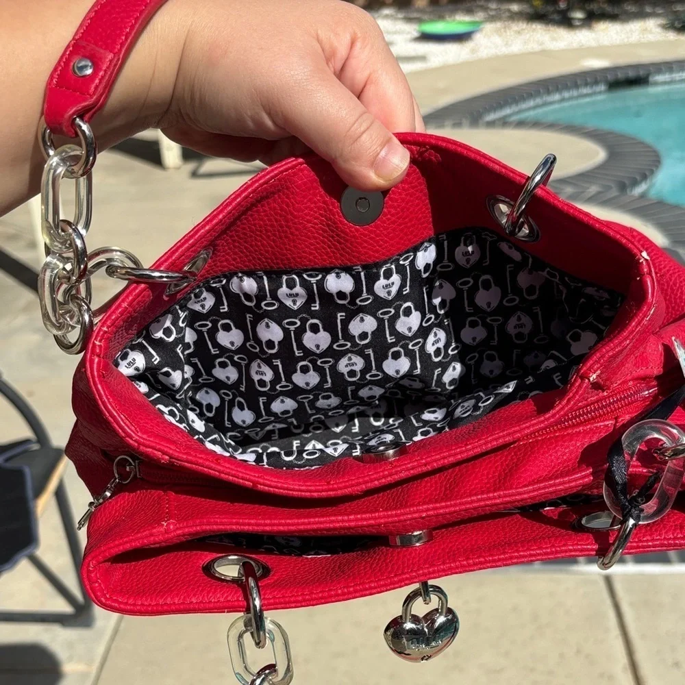Key to My Heart Red Satchel Lulu Guinness